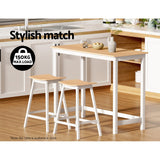 NNEDSZ 2 x Wooden Bar Stools Bar Stool Dining Chairs Kitchen Barstools Oak