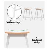 NNEDSZ 2 x Wooden Bar Stools Bar Stool Dining Chairs Kitchen Barstools Oak