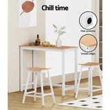 NNEDSZ 2 x Wooden Bar Stools Bar Stool Dining Chairs Kitchen Barstools Oak