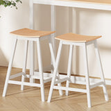 NNEDSZ 2 x Wooden Bar Stools Bar Stool Dining Chairs Kitchen Barstools Oak
