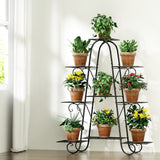 NNEDSZ Plant Stand Outdoor Indoor Metal Flower Pots Rack Corner Shelf Black