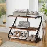 NNEDSZ Shoe Rack Storage Shelves Organiser 3 Tiers Shoe Stand Industrial Black