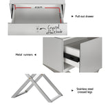 NNEDSZ Mirrored Bedside Table Side End Table Drawers Nightstand Bedroom Silver