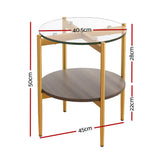 NNEDSZ Coffee Table Side Table Laptop Desk Bedside Sofa Glass Table Metal Frame