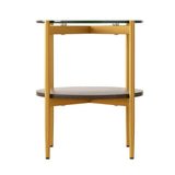 NNEDSZ Coffee Table Side Table Laptop Desk Bedside Sofa Glass Table Metal Frame