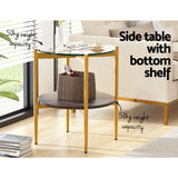 NNEDSZ Coffee Table Side Table Laptop Desk Bedside Sofa Glass Table Metal Frame