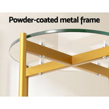 NNEDSZ Coffee Table Side Table Laptop Desk Bedside Sofa Glass Table Metal Frame