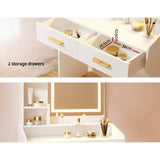 NNEDSZ Dressing Table LED Makeup Mirror Stool Set Vanity Desk White