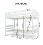 NNEMB Single Bunk Bed Frame Wooden Kids Timber Loft Bedroom Furniture