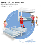 NNEMB Single Bunk Bed Frame Wooden Kids Timber Loft Bedroom Furniture
