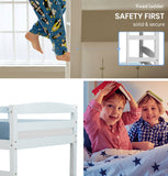 NNEMB Single Bunk Bed Frame Wooden Kids Timber Loft Bedroom Furniture