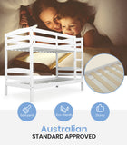 NNEMB Single Bunk Bed Frame Wooden Kids Timber Loft Bedroom Furniture
