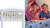 NNEMB Single Modular Wood Kids Bunk Bed Frame-White