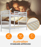 NNEMB Single Modular Wood Kids Bunk Bed Frame-White