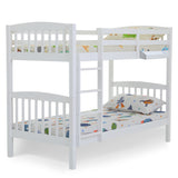 NNEMB Single Modular Wood Kids Bunk Bed Frame-White