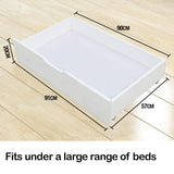NNEMB Trundle Under Bed Storage Drawers-2 Pieces-White