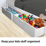 NNEMB Trundle Under Bed Storage Drawers-2 Pieces-White