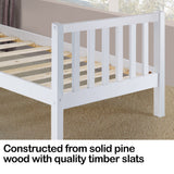 NNEMB Single Wooden Pine Bed Frame Timber Kids Adults Contemporary Bedroom Furniture