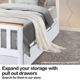 NNEMB Single Wooden Bed Frame Base White Timber Kids Adults Modern Bedroom Furniture
