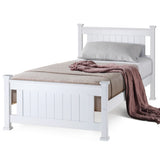NNEMB Single Wooden Bed Frame Base White Pine Adult Bedroom Furniture Timber Slat
