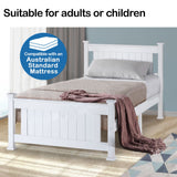 NNEMB Single Wooden Bed Frame Base White Pine Adult Bedroom Furniture Timber Slat