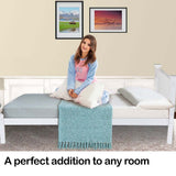 NNEMB Single Wooden Bed Frame Base White Pine Adult Bedroom Furniture Timber Slat