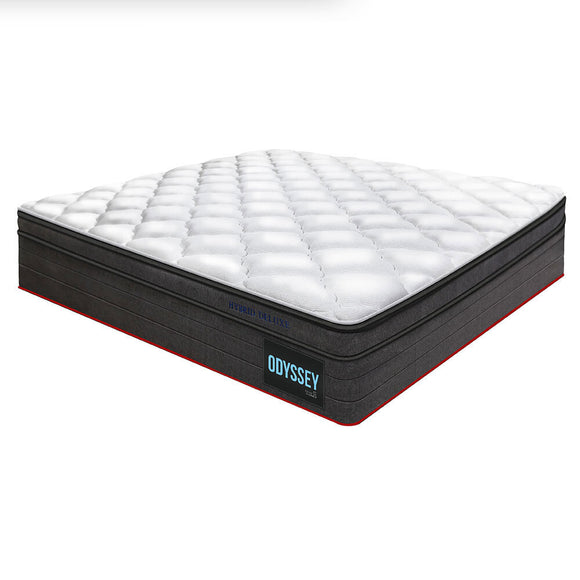 NNEMB Mattress KING Size Bed Euro Top Pocket Spring Bedding Firm Foam 34CM