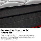NNEMB Mattress SINGLE Size Bed Euro Top Pocket Spring Bedding Firm Foam 34CM
