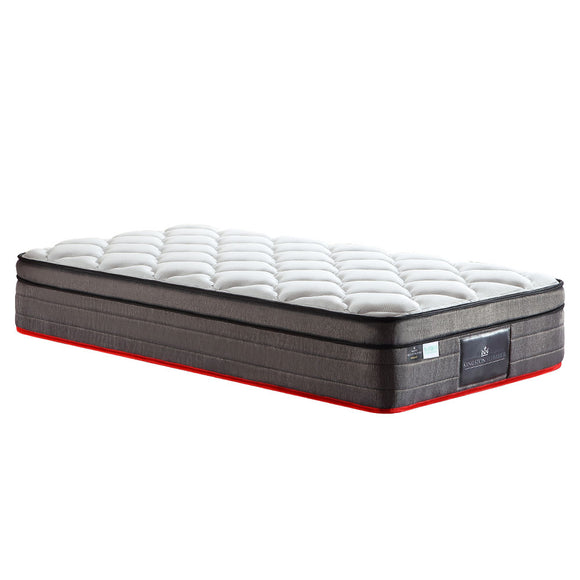 NNEMB Mattress SINGLE Size Bed Euro Top Pocket Spring Bedding Firm Foam 34CM
