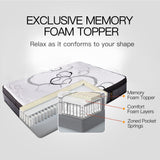 NNEMB Mattress DOUBLE Size Bed Euro Top Pocket Spring Firm Bedding Foam 34CM