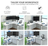 NNEMB Sit To Stand Up Corner Standing Desk-72-120cm-Dual Motor-Electric Height Adjustable-80kg Load-White/White Frame