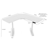NNEMB Sit To Stand Up Corner Standing Desk-72-120cm-Dual Motor-Electric Height Adjustable-80kg Load-White/White Frame