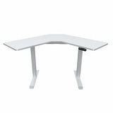 NNEMB Sit To Stand Up Corner Standing Desk-72-120cm-Dual Motor-Electric Height Adjustable-80kg Load-White/White Frame