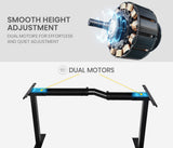 NNEMB L-Shape Standing Desk-72-120cm-2 Motors-80KG Load-Left-Hand Sided-Black