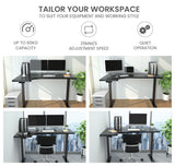 NNEMB L-Shape Standing Desk-72-120cm-2 Motors-80KG Load-Left-Hand Sided-Black