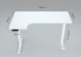 NNEMB L Shaped Sit To Stand Up Corner Standing Desk-72-120cm-Dual Motor-Adjustable Height Electric-80kg Load-Left-Hand Sided-White