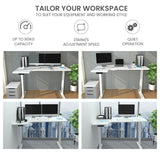NNEMB L Shaped Sit To Stand Up Corner Standing Desk-72-120cm-Dual Motor-Adjustable Height Electric-80kg Load-Left-Hand Sided-White