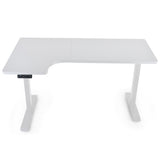 NNEMB L Shaped Sit To Stand Up Corner Standing Desk-72-120cm-Dual Motor-Adjustable Height Electric-80kg Load-Left-Hand Sided-White