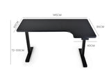 NNEMB L Shaped Sit To Stand Up Corner Standing Desk-72-120cm-Dual Motor-Adjustable Height Electric-80kg Load-Right-Hand Sided-Black