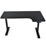 NNEMB L Shaped Sit To Stand Up Corner Standing Desk-72-120cm-Dual Motor-Adjustable Height Electric-80kg Load-Right-Hand Sided-Black