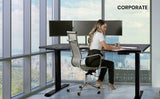 NNEMB L Shaped Sit To Stand Up Corner Standing Desk-72-120cm-Dual Motor-Adjustable Height Electric-80kg Load-Right-Hand Sided-Black