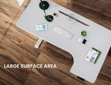 NNEMB L Shaped Sit To Stand Up Corner Standing Desk-72-120cm-Dual Motor-Adjustable Height Electric-80kg Load-Right-Hand Sided-White