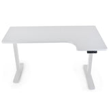 NNEMB L Shaped Sit To Stand Up Corner Standing Desk-72-120cm-Dual Motor-Adjustable Height Electric-80kg Load-Right-Hand Sided-White