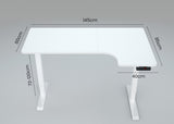 NNEMB L Shaped Sit To Stand Up Corner Standing Desk-72-120cm-Dual Motor-Adjustable Height Electric-80kg Load-Right-Hand Sided-White