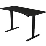 NNEMB Sit To Stand Up Standing Desk-160x75cm-62-128cm Electric Height Adjustable-Dual Motor-120kg Load-Arched-Black/Black Frame