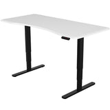 NNEMB Sit To Stand Up Standing Desk-160x75cm-62-128cm Electric Height Adjustable-Dual Motor-120kg Load-Arched-White/Black Frame
