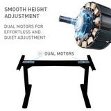 NNEMB Sit To Stand Up Standing Desk-160x75cm-62-128cm Electric Height Adjustable-Dual Motor-120kg Load-Arched-White/Black Frame