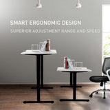 NNEMB Sit To Stand Up Standing Desk-160x75cm-62-128cm Electric Height Adjustable-Dual Motor-120kg Load-Arched-White/Black Frame