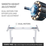 NNEMB Sit To Stand Up Standing Desk-160x75cm-62-128cm Electric Height Adjustable-Dual Motor-120kg Load-Arched-Walnut Style/Silver Frame