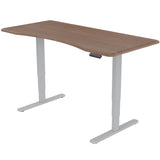 NNEMB Sit To Stand Up Standing Desk-160x75cm-62-128cm Electric Height Adjustable-Dual Motor-120kg Load-Arched-Walnut Style/Silver Frame